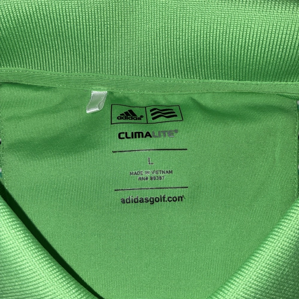 Adidas Mens US Open 2011 Congressional Golf Polo Shirt Lime Green Striped L - Picture 4 of 12